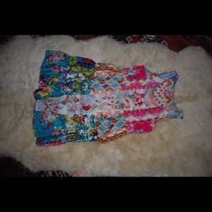 Johnny Was silk dress with white under slip